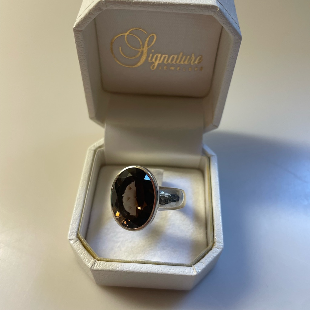 Joseph Espisito Silver And Smoky Quartz Ring Nwot 60$